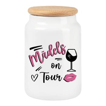 Bachelorette Party Bachelorette Party Outfits - Cookie Jar with Wooden Lid - white - Front