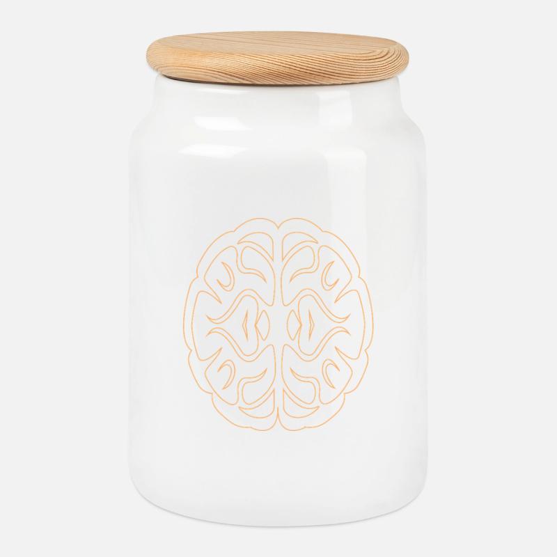 Brain01 - Keksdose mit Holzdeckel - Weiß