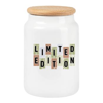 Limited Edition 2008 18th Birthday Gift - Cookie Jar with Wooden Lid - white - Front