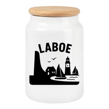 Laboe SH Schleswig Holstein Ostsee - Keksdose mit Holzdeckel - Weiß - Vorne
