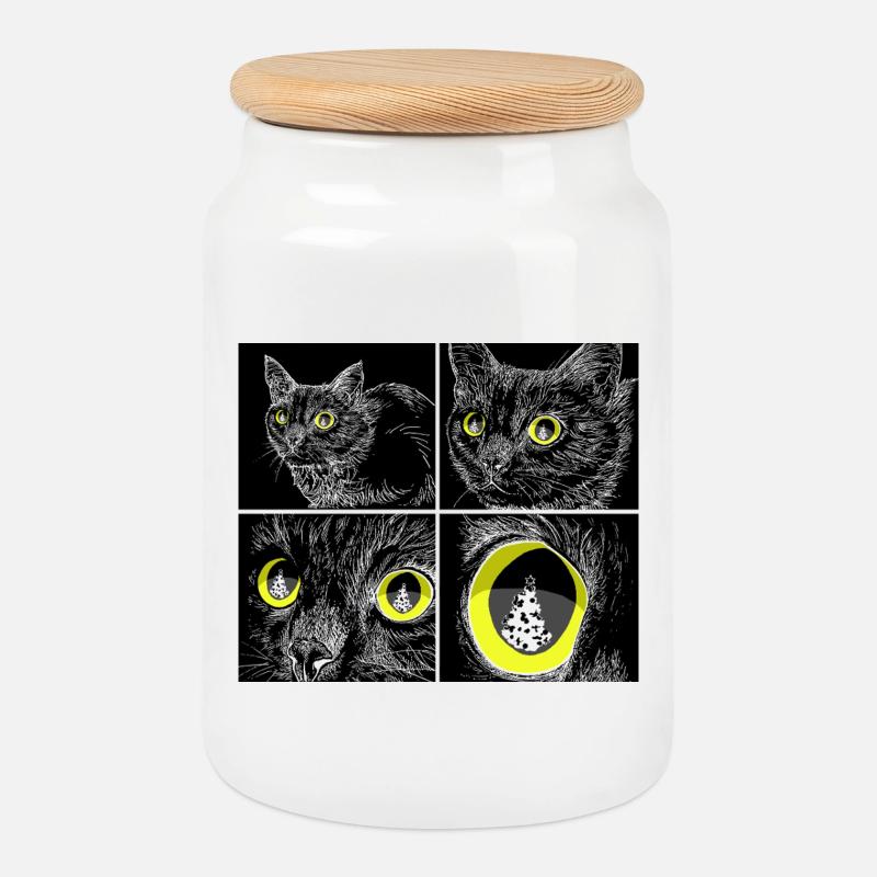 TARGET LOCKED - Cookie Jar with Wooden Lid - white