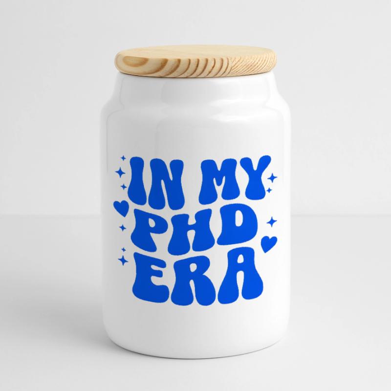PhD Era PhD Doctoral Studies University Cookie Jar with Wooden Lid