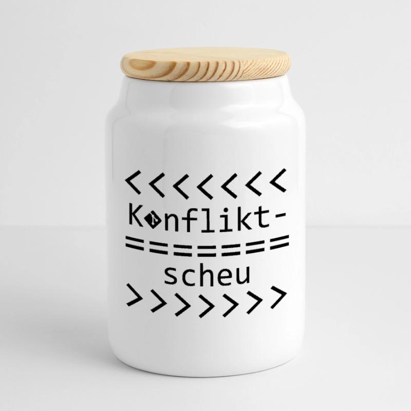Conflict Aversion Git Nerd Shirt Cookie Jar with Wooden Lid