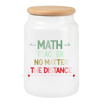 Math Nerd Students University Professor Mathematics - Cookie Jar with Wooden Lid - white - Front