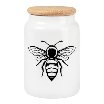 Biene Bienen Imker Geschenk - Keksdose mit Holzdeckel - Weiß - Vorne