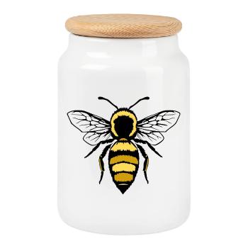 Biene Bienen T-shirt Imker Geschenk - Keksdose mit Holzdeckel - Weiß - Vorne