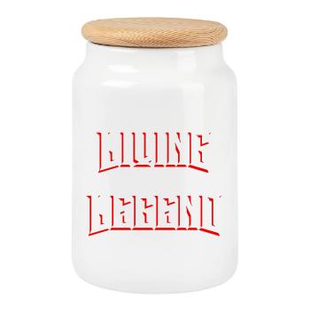 Living Legend - Keksdose mit Holzdeckel - Weiß - Vorne