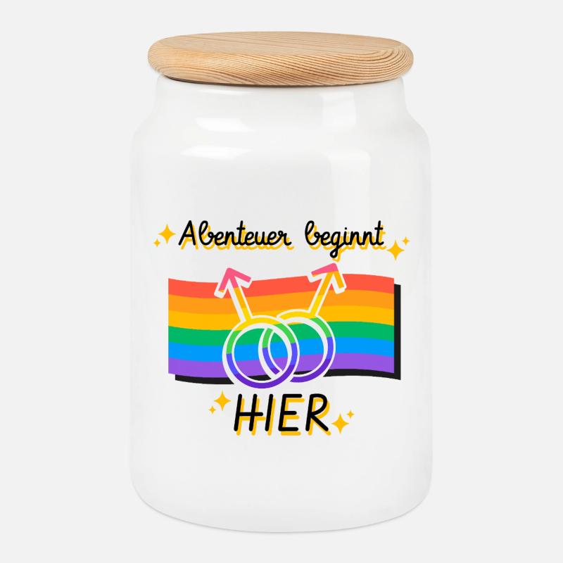 Vernetzte Pride Geschlechtsymbole - Keksdose mit Holzdeckel - Weiß