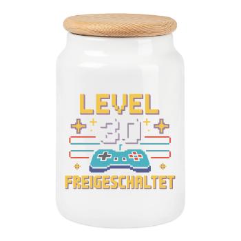 Level 30 Freigeschaltet Controller - Keksdose mit Holzdeckel - Weiß - Vorne