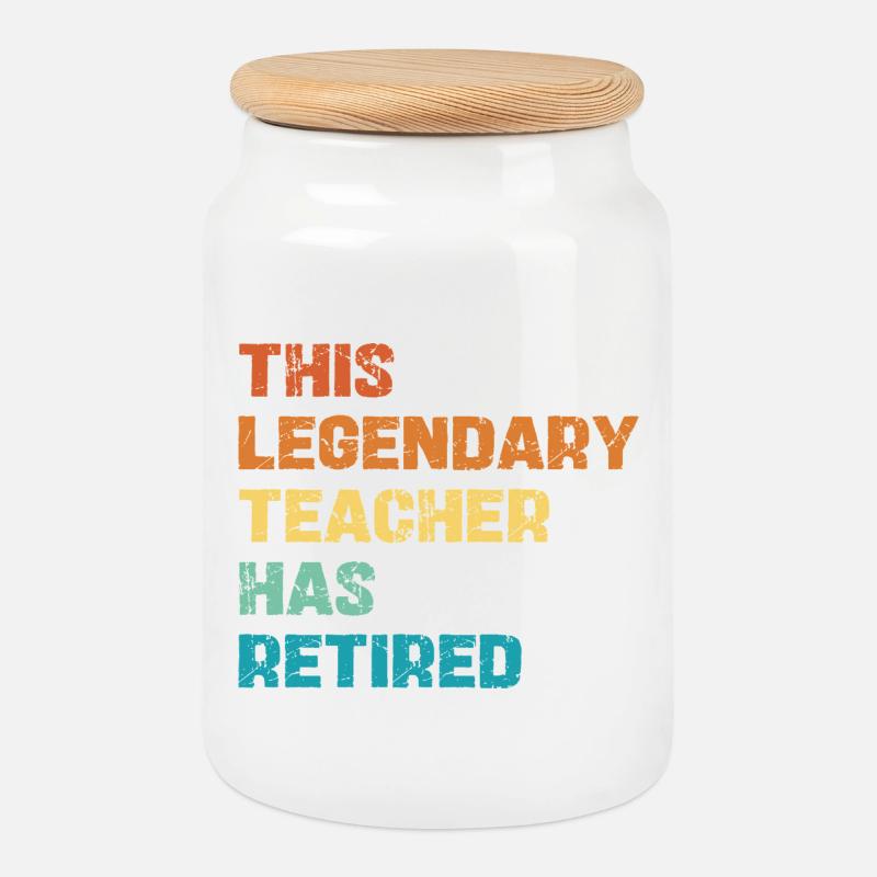 Legendary Lehrer Retirement - Keksdose mit Holzdeckel - Weiß