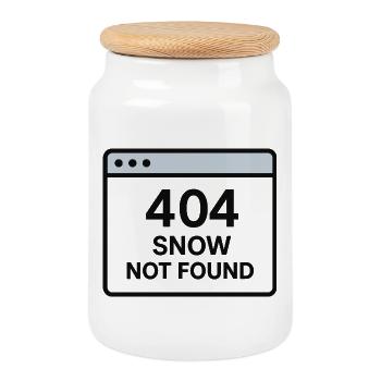 404 Schnee Nicht Gefunden - Keksdose mit Holzdeckel - Weiß - Vorne