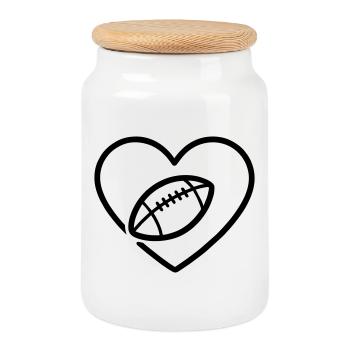 Cuore Rugby XV – Passione Rugby - Keksdose mit Holzdeckel - Weiß - Vorne