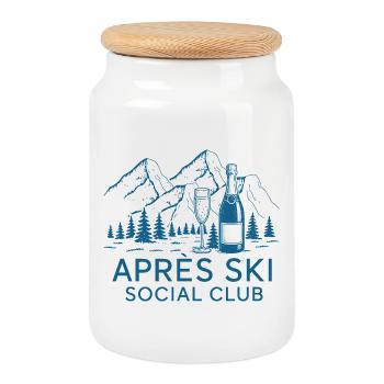 Après Ski Social Club - Cookie Jar with Wooden Lid - white - Front