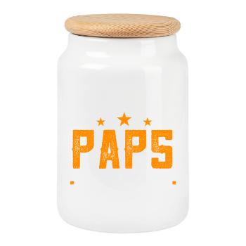 Ce super papa appartient à un cadeau pour papa - Boîte à biscuits avec couvercle en bois - blanc - Devant