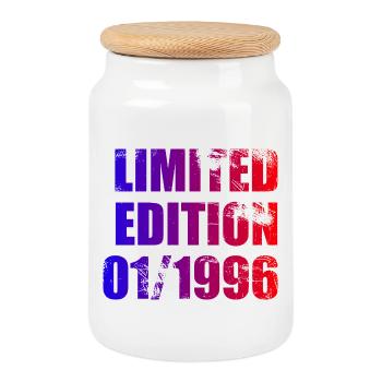 30th Birthday Limited Edition 01/1996 - Cookie Jar with Wooden Lid - white - Front