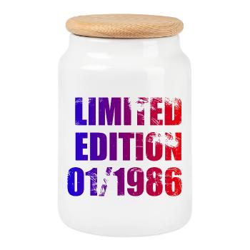 40th Birthday Limited Edition 01/1986 - Cookie Jar with Wooden Lid - white - Front