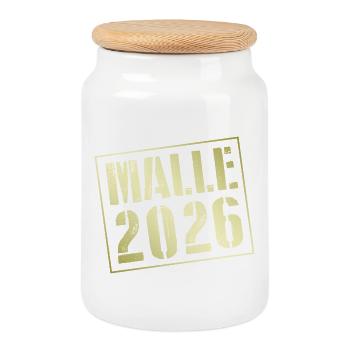 Malle 2026 - Cookie Jar with Wooden Lid - white - Front