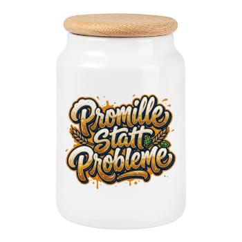 L’alcool au lieu de problèmes - Boîte à biscuits avec couvercle en bois - blanc - Devant