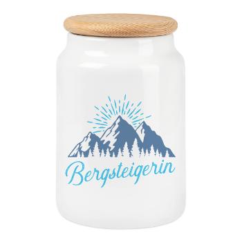 Grimpeur - Boîte à biscuits avec couvercle en bois - blanc - Devant