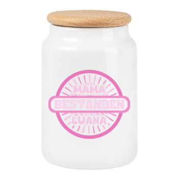 Luana comme prénom - Boîte à biscuits avec couvercle en bois - blanc - Devant
