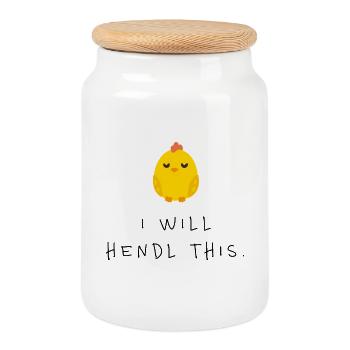 I Will Hendl This Lustiger Dialekt Spruch - Cookie Jar with Wooden Lid - white - Front