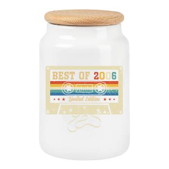 20e anniversaire du meilleur de 2006 - Boîte à biscuits avec couvercle en bois - blanc - Devant