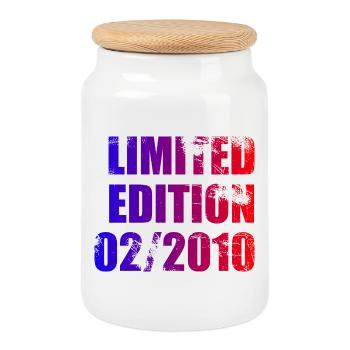 16. Geburtstag Limited Edition 02/2010 - Keksdose mit Holzdeckel - Weiß - Vorne