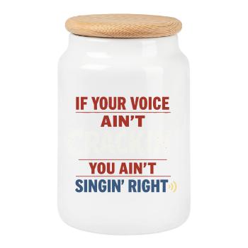 Shanty Crew folk music community - Cookie Jar with Wooden Lid - white - Front