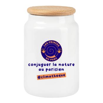 identite_visuelle_du_projet_climatheque - Boîte à biscuits avec couvercle en bois - blanc - Devant
