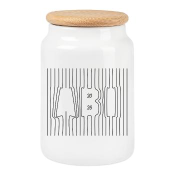 Lebenslinien | Abi 26 - Abitur - Geschenk - Keksdose mit Holzdeckel - Weiß - Vorne