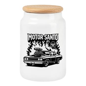Moteur Santo Fire Hotrod - Boîte à biscuits avec couvercle en bois - blanc - Devant