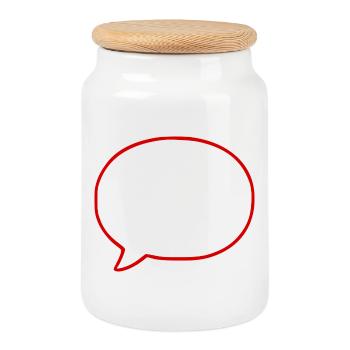 Personnalisez votre propre bande dessinée en bulles de dialogue - Boîte à biscuits avec couvercle en bois - blanc - Devant