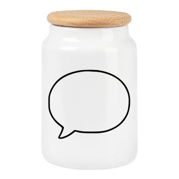 Sprechblase Comic selbst gestalten personalisieren - Keksdose mit Holzdeckel - Weiß - Vorne