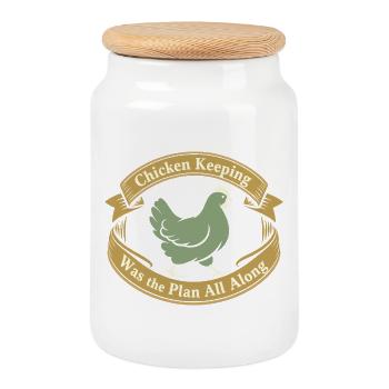 Chickens In The Garden Lifestyle Chicken - Cookie Jar with Wooden Lid - white - Front