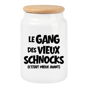 retraite, retraité, retraitée - Boîte à biscuits avec couvercle en bois - blanc - Devant
