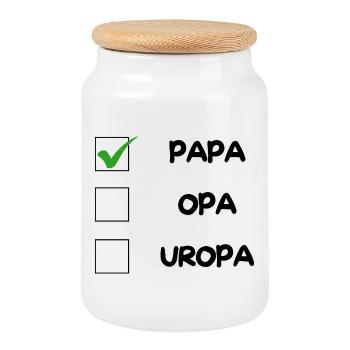 PAPA Checkliste - Keksdose mit Holzdeckel - Weiß - Vorne
