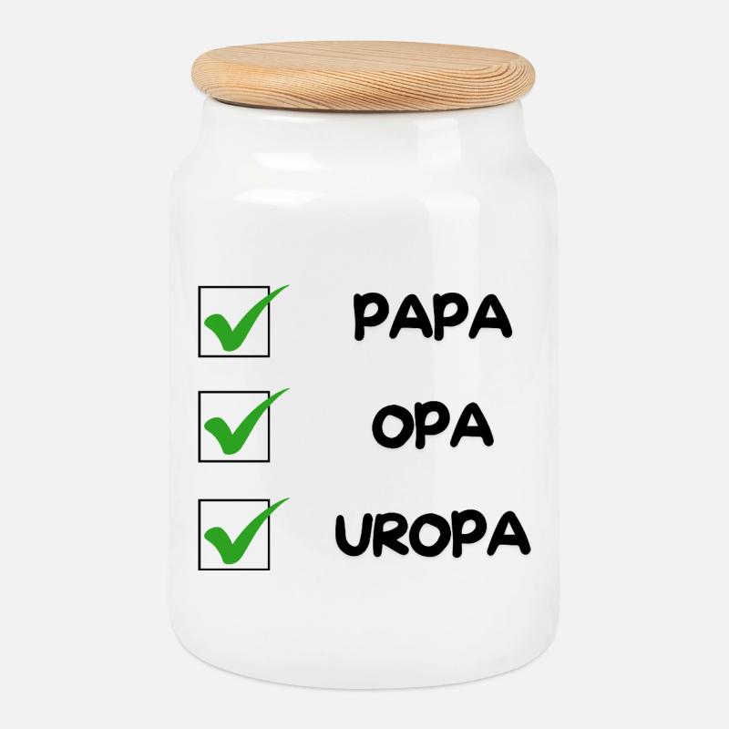 UROPA Checklist - Cookie Jar with Wooden Lid - white