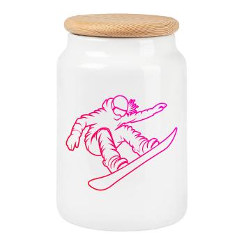 Ein Motiv nur für Snowboard für Frauen - Keksdose mit Holzdeckel - Weiß - Vorne