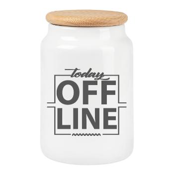 Today Offline Design Statement Spruch Minimal - Keksdose mit Holzdeckel - Weiß - Vorne
