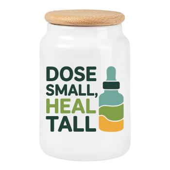 Dose d’homéopathie Petit Guérison Professionnel - Boîte à biscuits avec couvercle en bois - blanc - Devant
