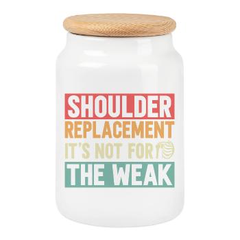 Shoulder Replacement - Keksdose mit Holzdeckel - Weiß - Vorne