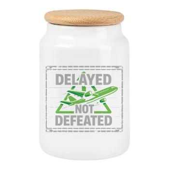 Travel anxiety humor, airport chaos, flying is - Cookie Jar with Wooden Lid - white - Front