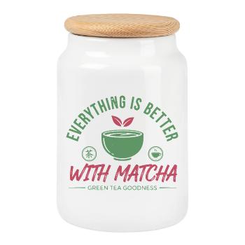 Everything Is Better With Matcha Green Tea - Keksdose mit Holzdeckel - Weiß - Vorne