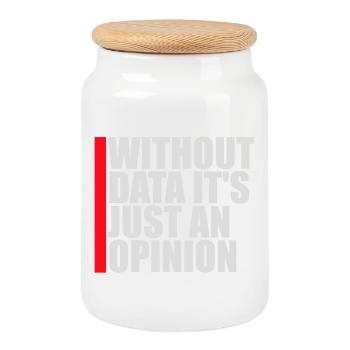 Without Data It's Just An Opinion Statistik Nerd - Keksdose mit Holzdeckel - Weiß - Vorne