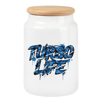 Turbo Life Camo Street Tuning Style - Keksdose mit Holzdeckel - Weiß - Vorne