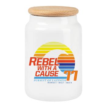 Rebel with a cause - Cookie Jar with Wooden Lid - white - Front