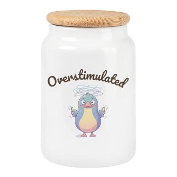 Confusion de Pengu Surstimulée - Boîte à biscuits avec couvercle en bois - blanc - Devant
