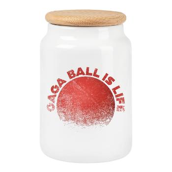 Basketball Is Life Round Emblem - Keksdose mit Holzdeckel - Weiß - Vorne