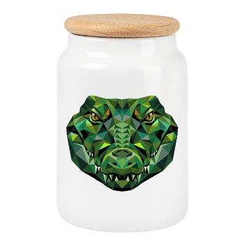 Krokodil Alligator Reptilien Kroko Liebe Krokodile - Keksdose mit Holzdeckel - Weiß - Vorne