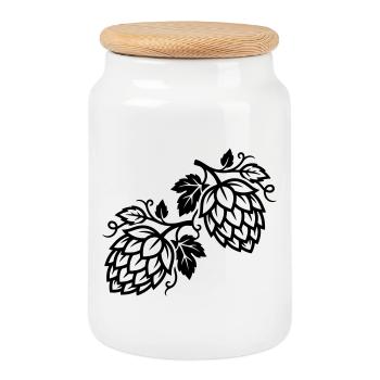 Brasserie Hops Symbol - Boîte à biscuits avec couvercle en bois - blanc - Devant